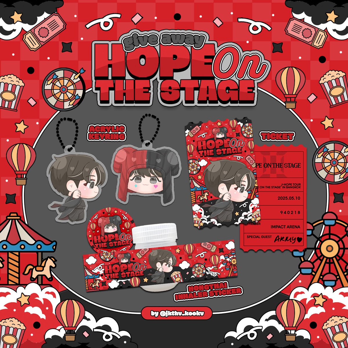 jkthv_kookv's tweet photo. ! pls rt ! 🔃
🔥Giveaway "HOPE ON THE STAGE" IN BKK ♥️🃏🐿

♥️ ONLY 50 SET♦️

🗓date : 10/05 
📍location: IMPACT ARENA 
⏳️time : TBA

✨️rt &amp; show this tweet 🫶🏻✨️

#HOPE_ON_THE_STAGE_TOUR_BKK
#HOPE_ON_THE_STAGE_TOUR_BANGKOK #Givejkthv https://t.co/09hNO37ARL
