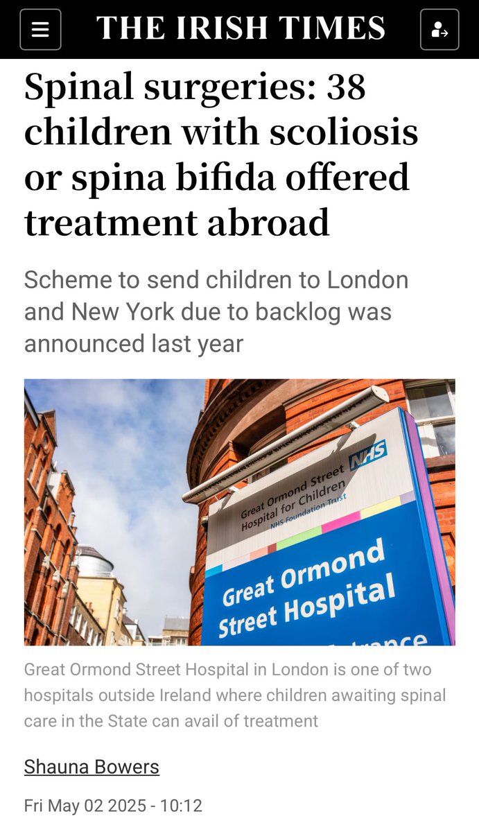 The Scoliosis Advocacy Network #BackUs (@scolionetwork) on Twitter photo Right, let’s cut the crap.
It’s May 2025. Only 16 children have had spinal surgeries abroad — the same number we were told at the end of 2024.
❌ Not 1 surgery completed 2025.
No progress. No urgency. No accountability.
Outsourcing has failed — again.
<a href="/CHI_Ireland/">Children's Health Ireland</a> couldn’t Right, let’s cut the crap.
It’s May 2025. Only 16 children have had spinal surgeries abroad — the same number we were told at the end of 2024.
❌ Not 1 surgery completed 2025.
No progress. No urgency. No accountability.
Outsourcing has failed — again.
<a href="/CHI_Ireland/">Children's Health Ireland</a> couldn’t
