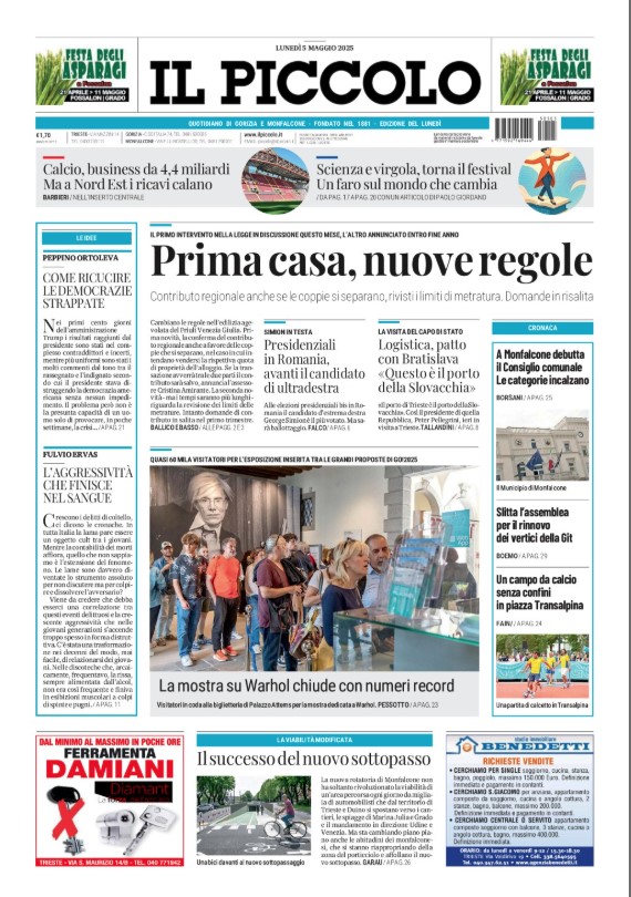 Buongiorno a tutti. Ecco la #primapagina delle edizioni di #Trieste e di #Gorizia #Monfalcone. Buona lettura!