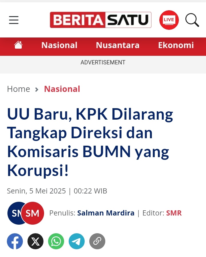 #99 (@partaisocmed) on Twitter photo Sementara kalian dibikin ejakulasi dini dengan isu ijazah palsu oleh <a href="/KRMTRoySuryo2/">KRMT Roy Suryo</a>, <a href="/DokterTifa/">Dokter Tifa</a> dan <a href="/SianiparRismon/">Rismon Hasiholan Sianipar</a>, banyak UU aneh diproduksi yg lolos dari perhatian publik. Curiga ngga sih dengan ketiga orang itu?
beritasatu.com/nasional/28868… Sementara kalian dibikin ejakulasi dini dengan isu ijazah palsu oleh <a href="/KRMTRoySuryo2/">KRMT Roy Suryo</a>, <a href="/DokterTifa/">Dokter Tifa</a> dan <a href="/SianiparRismon/">Rismon Hasiholan Sianipar</a>, banyak UU aneh diproduksi yg lolos dari perhatian publik. Curiga ngga sih dengan ketiga orang itu?
beritasatu.com/nasional/28868…