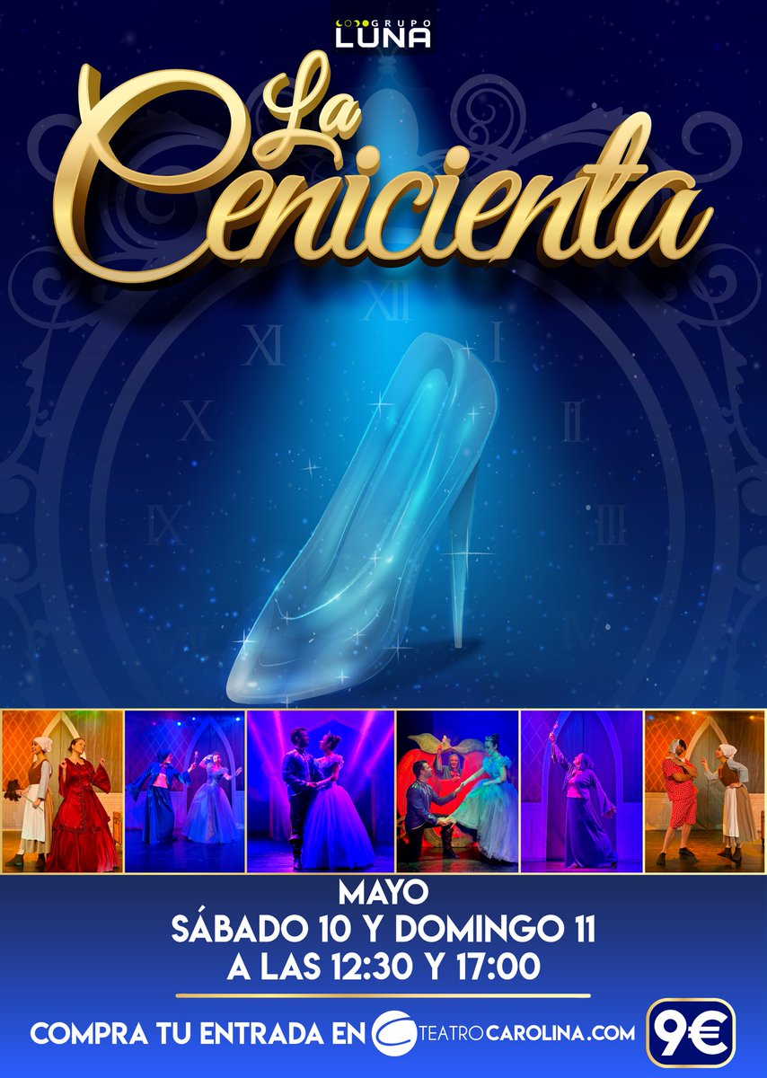 Este fin de semana: La Cenicienta en Teatro Carolina. 
#teatroinfantil

📆Sábado 10 y Domingo 11 de Mayo a las 12:30 y 17:00 h.
🏠Teatro Carolina. Calle Rugat n. 10 (Valencia).
💶9€
🎫Compra tu entrada en la web del Teatro Carolina. 

#planesconniños #ocio #familia #teatro