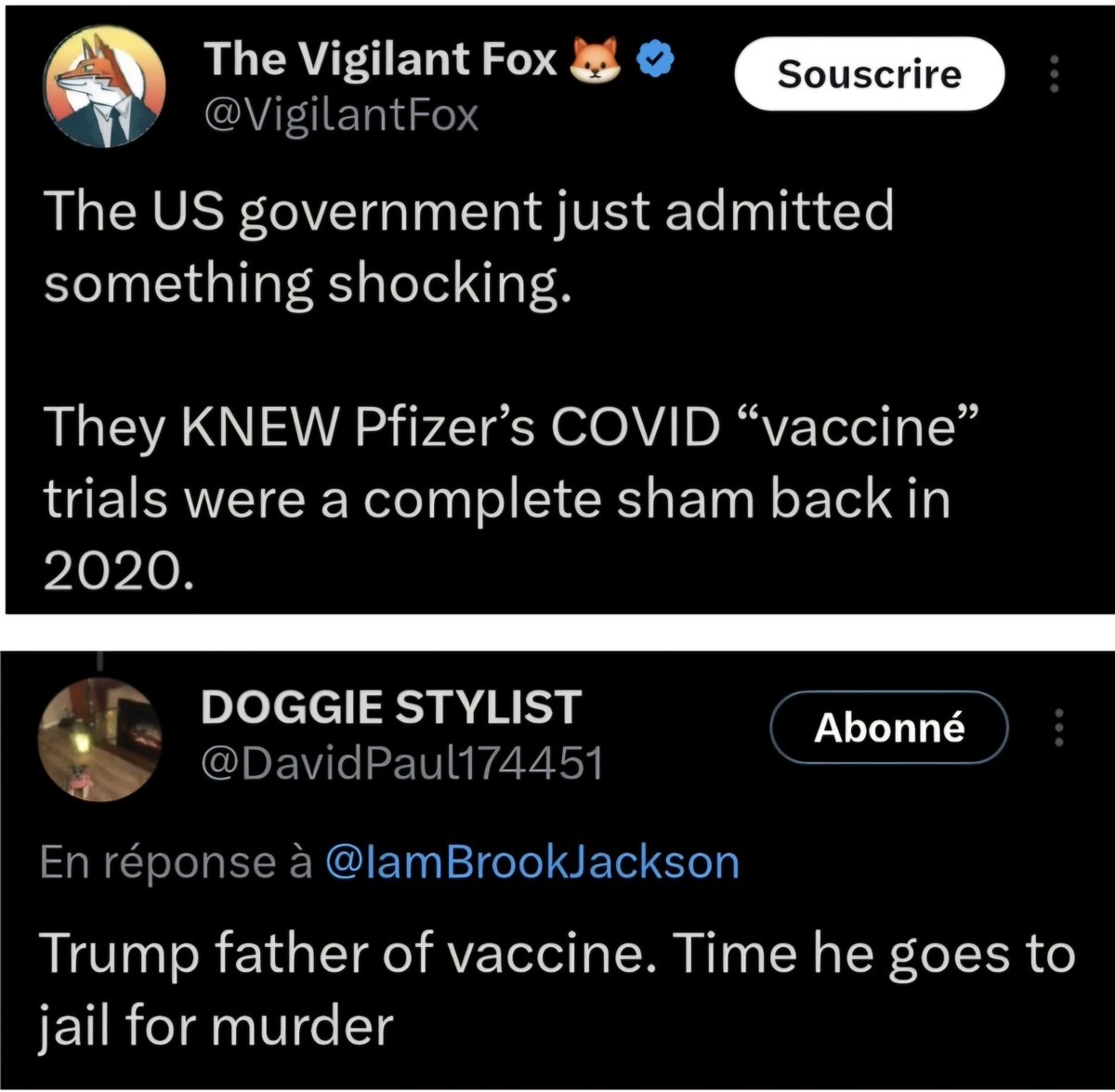 En 2020, le gouvernement du criminel de guerre Donald Trump savait ce que l'héroïne Brook Jackson confirme aujourd'hui (1)... à savoir que les essais du « vaccin » contre la COVID de Pfizer (partenaire financier de la Fondation #Mérieux, n'est-ce pas monsieur #Raoult ?) étaient
