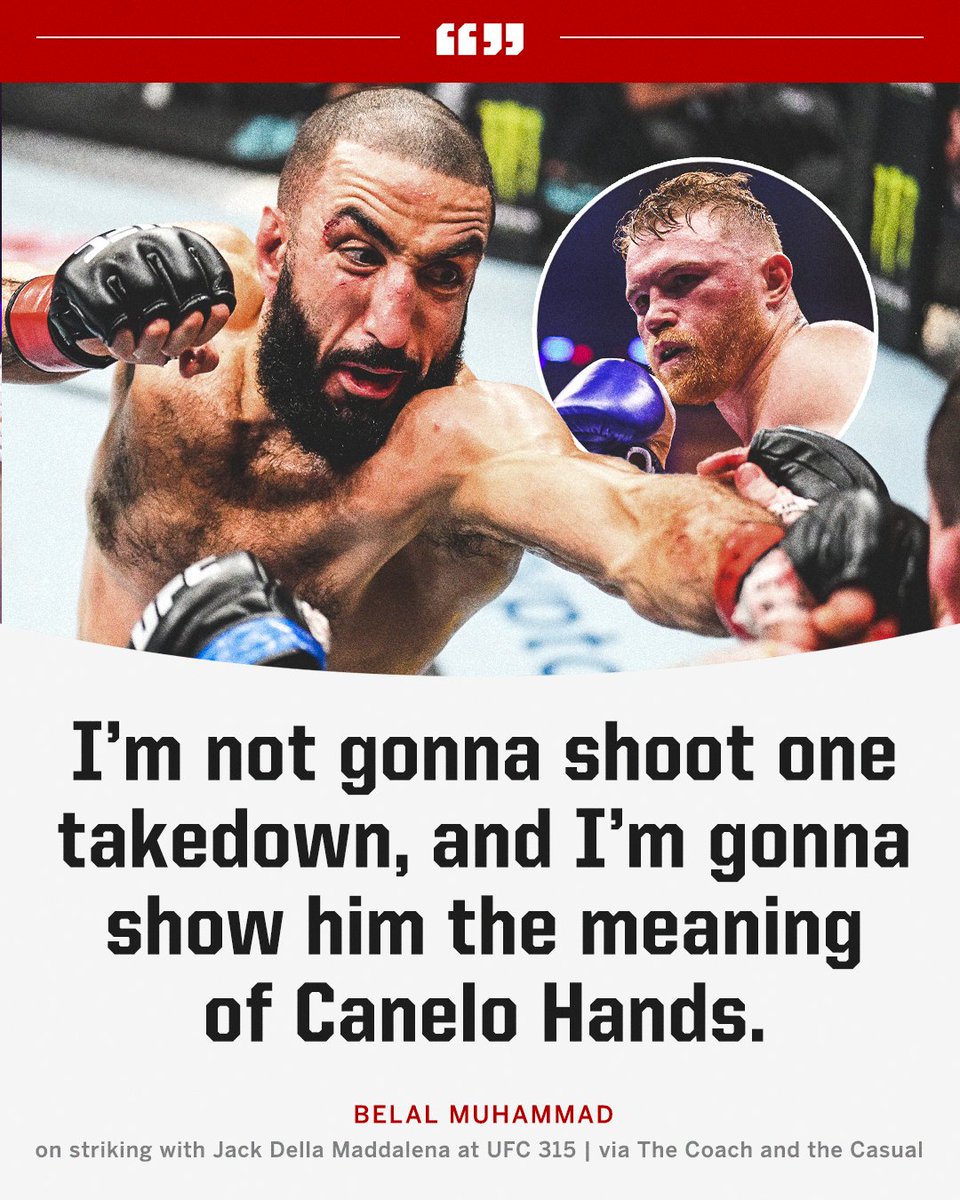 Belal Muhammad says he isn't shooting a single takedown and will box with Jack Della Maddalena 😳 #UFC315