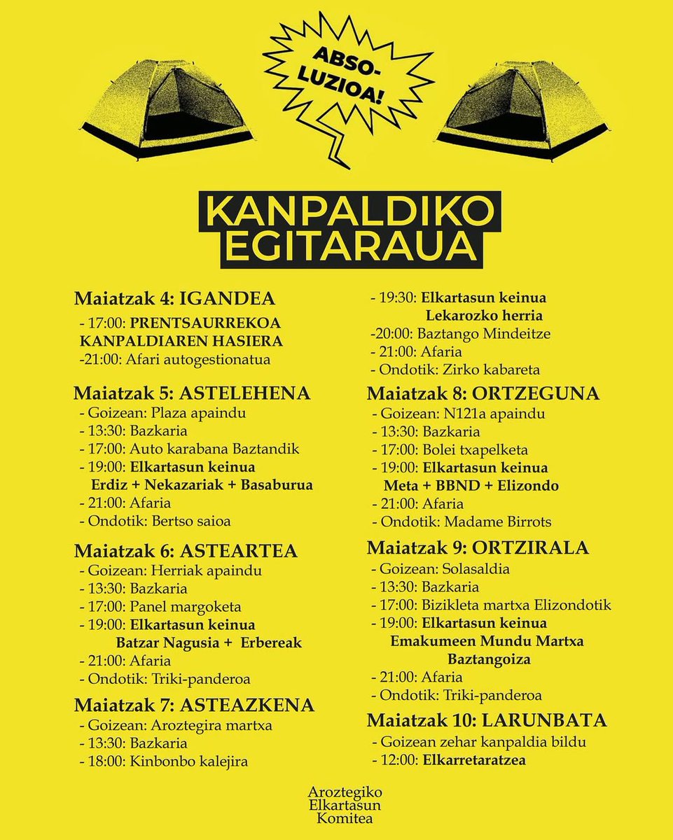 #AroztegiaGelditu 
Aroztegiaren aurkakoen epaiketa salatzeko kanpaldia abiatu da Elizondon 
ahotsa.info/albisteak/aroz…