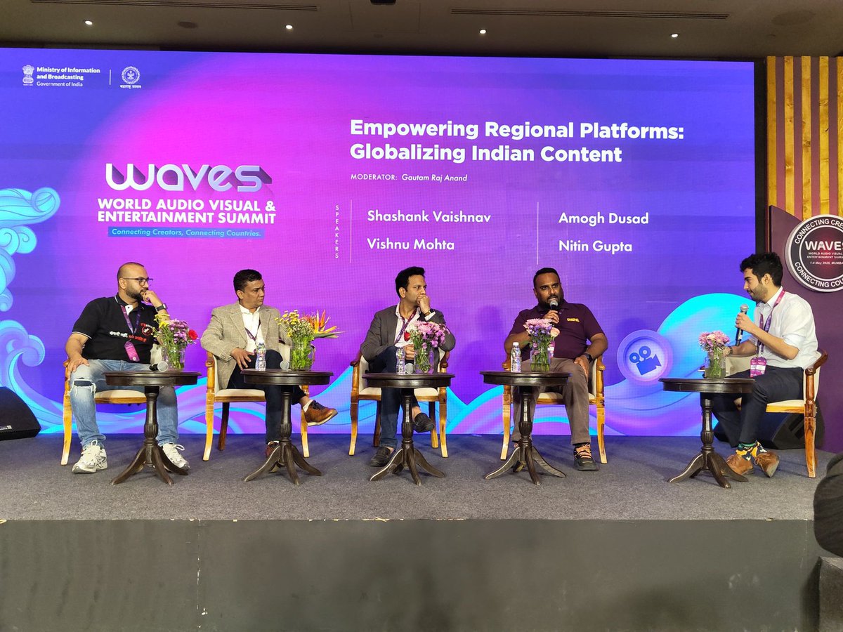 Chaupal is making waves at WAVES!
Our CCO Nitin Gupta joined the global dialogue at #WAVESSummit to spotlight how regional stories can echo worldwide. From Punjab to the world—this is just the beginning.
#Chaupal #RegionalOTT #GlobalVoices #DigitalIndia 

<a href="/MIB_India/">Ministry of Information and Broadcasting</a>