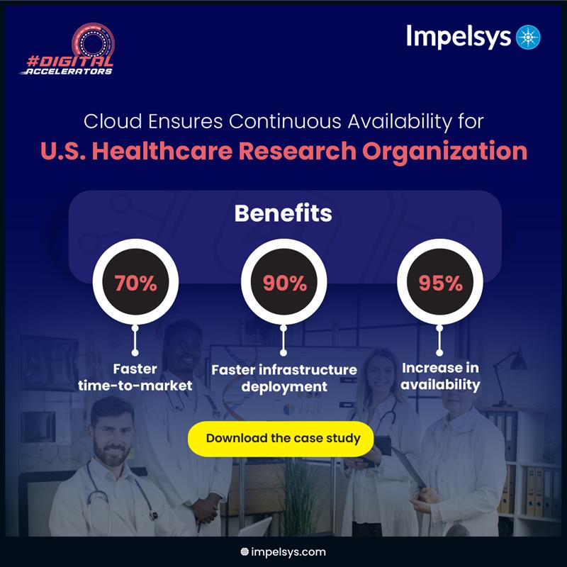 Impelsys's tweet image. A leading U.S. healthcare research organization with 35M+ volunteers achieved 70% faster time-to-market with Impelsys’ strategic cloud migration.
Want to learn how? Download the full case study now!
impelsys.com/casestudy/clou…

#Impelsys #DigitalAccelerators #CloudServices #Cloud