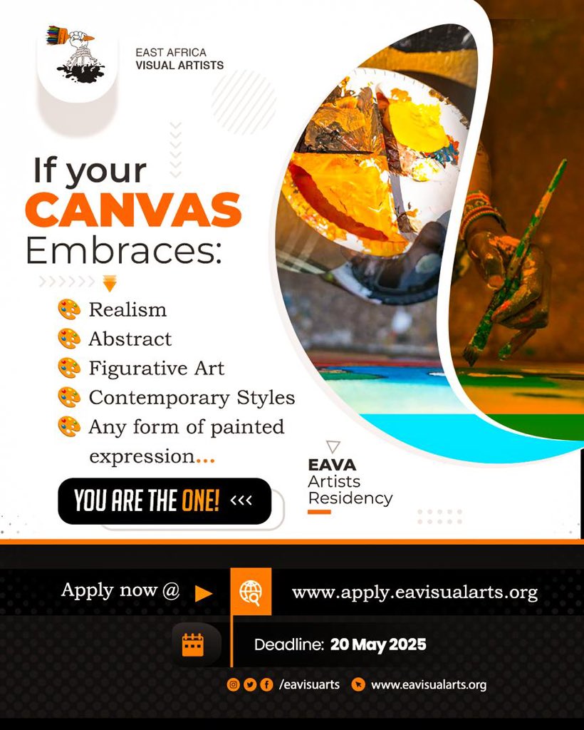 Only 15 days left to apply for the #EAVAResidency.

Does your canvas speak Realism, Figurative, Abstract, or Contemporary art or any painted expression?

We’re looking for you.
Apply now: apply.eavisualarts.org