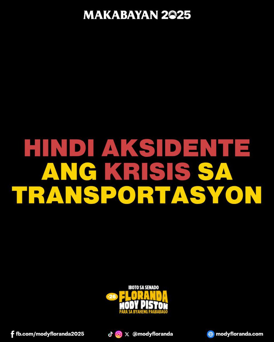 HINDI AKSIDENTE ANG KRISIS SA TRANSPORTASYON

Nakikiramay tayo sa pamilya, kaanak, at kaibigan ng mga nasawi sa mga banggaan sa SCTEX, sa NAIA, at iba pang magkakasunod na sakuna sa transportasyon. Nakalulungkot at nakagagalit na may mga buhay na nawala sa maiiwasan namang mga