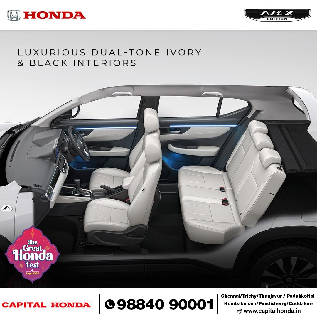 Capital_Honda_'s tweet photo. Stand out with the new Apex Edition of the Honda Elevate. This limited edition is made to mirror your ambition.
Available at a special festive price for a limited period.

Book Now With Capital Honda
Get in Touch with us: +919884090001

#HondaElevateApexEdition #capitalhonda https://t.co/1ybmWCxp1y