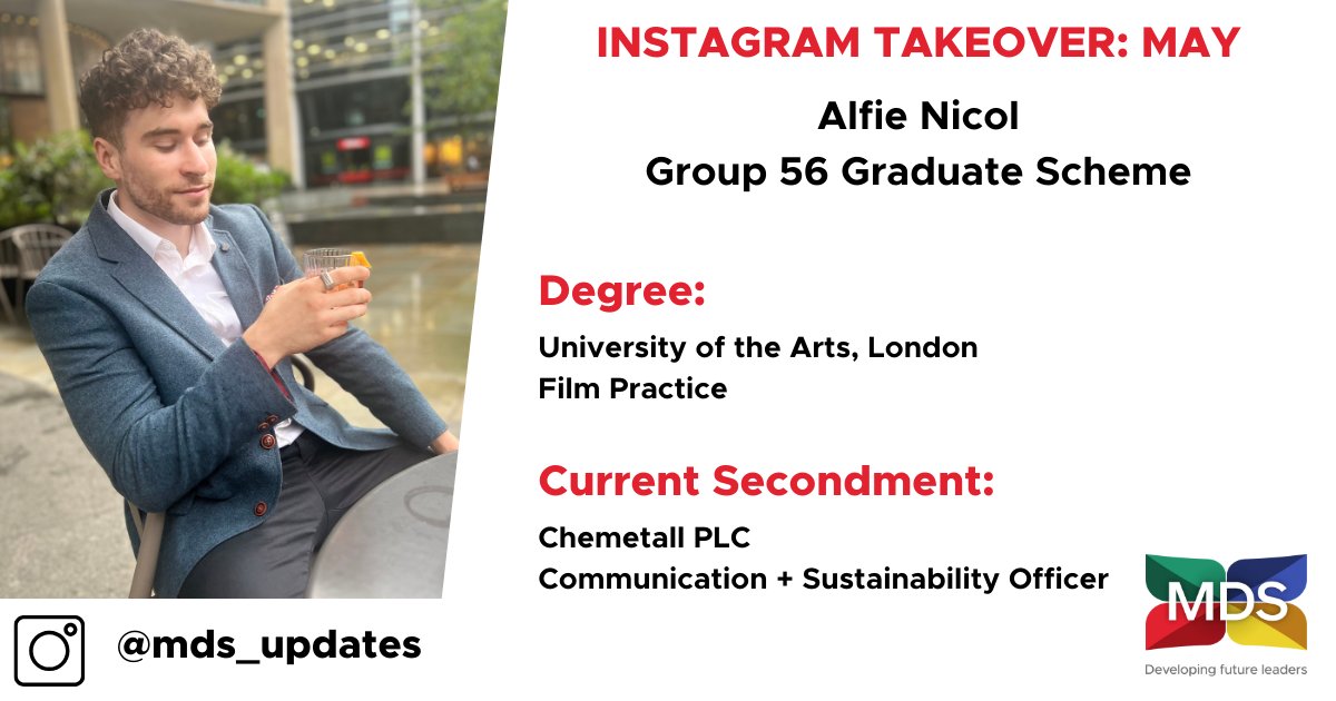 NEW MONTH TAKEOVER - MAY 2025

Hi, I’m Alfie 👋 I specialised in film at university, but I joined the MDS scheme in October to broaden my skills and explore different roles to discover where I truly fit.

Follow along on IG to see more about my journey: instagram.com/mds_updates/