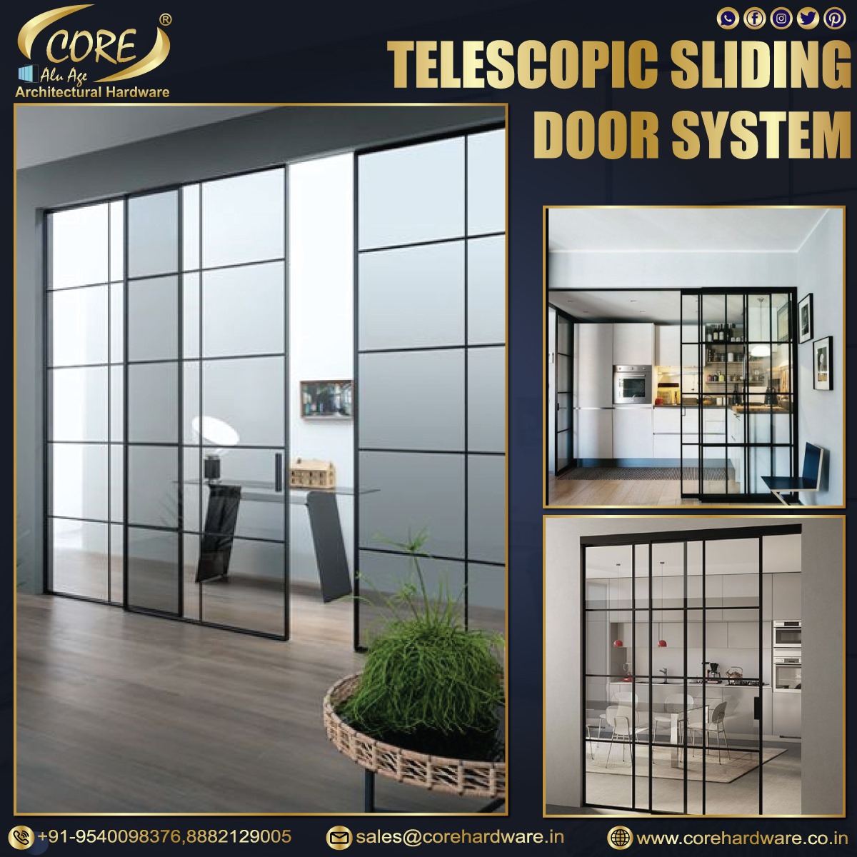 corealuage's tweet image. Smooth. Space-saving. Sophisticated.
Core&apos;s Telescopic Sliding Door Systems redefine entrances with seamless precision and style.

#TelescopicDoors #SlidingDoorSystem #SpaceSavingDesign #ModernArchitecture #SmartEntrances #InteriorDesign #LuxuryInteriors #CoreHardware