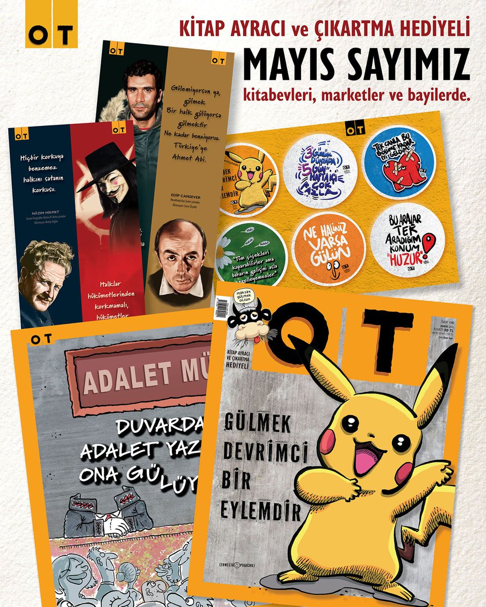 otdergi (@otdergi) on Twitter photo Üç günlük dünyada
beş gün hafta içi çok fazla!
Herkese iyi haftalar 💐 Çıkartma ve kitap ayracı hediyeli Mayıs sayımız kitabevleri, marketler ve bayilerde 📚 #OTdergi ✍️ <a href="/emirhan_perker/">Emirhan Perker</a> Üç günlük dünyada
beş gün hafta içi çok fazla!
Herkese iyi haftalar 💐 Çıkartma ve kitap ayracı hediyeli Mayıs sayımız kitabevleri, marketler ve bayilerde 📚 #OTdergi ✍️ <a href="/emirhan_perker/">Emirhan Perker</a>