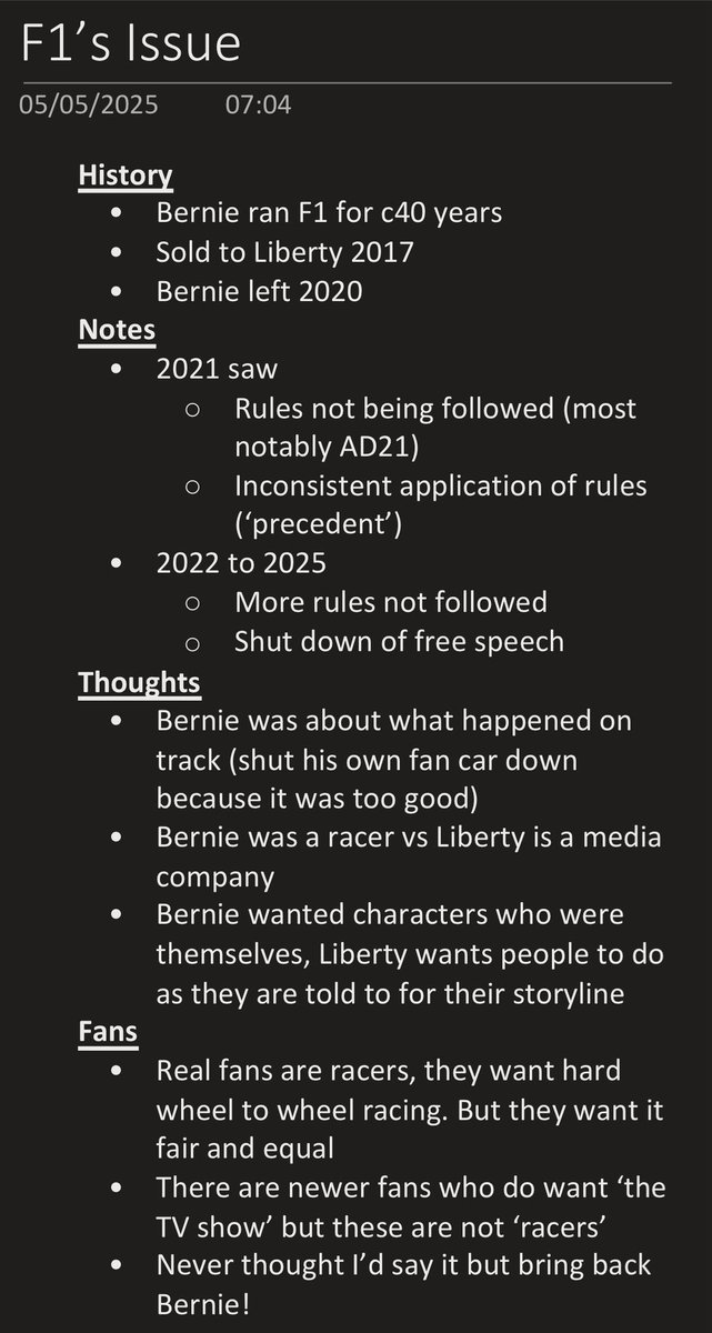 Do we need Bernie back?

#F1 #MiamiGP