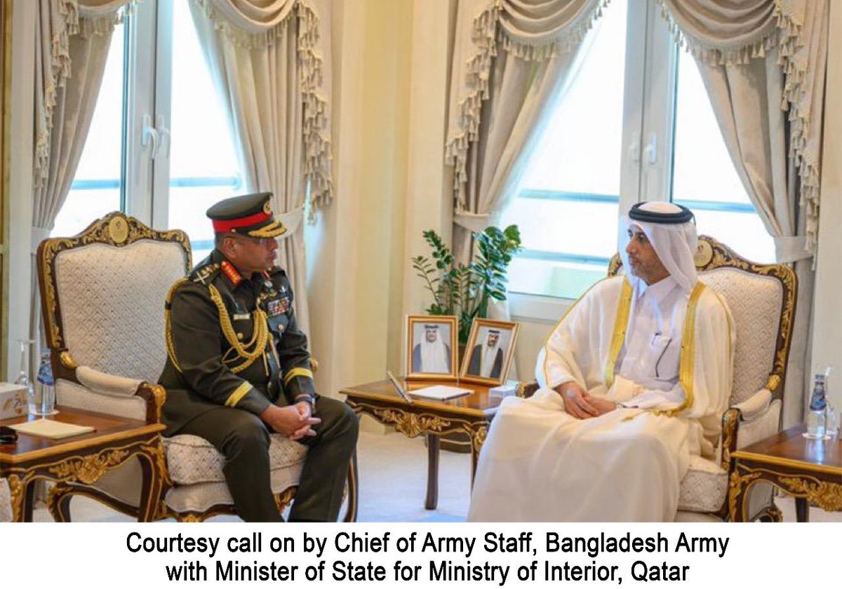 BDArmyOfficial's tweet image. Chief of Army Staff Returns After Official Visit to Qatar
Dhaka, 05 May 2025 (Monday): Chief of Army Staff of Bangladesh Army, General Waker-Uz-Zaman, SBP, OSP, SGP, psc, has returned home today upon completion of his official visit to Qatar.
During the visit, CAS held courtesy…