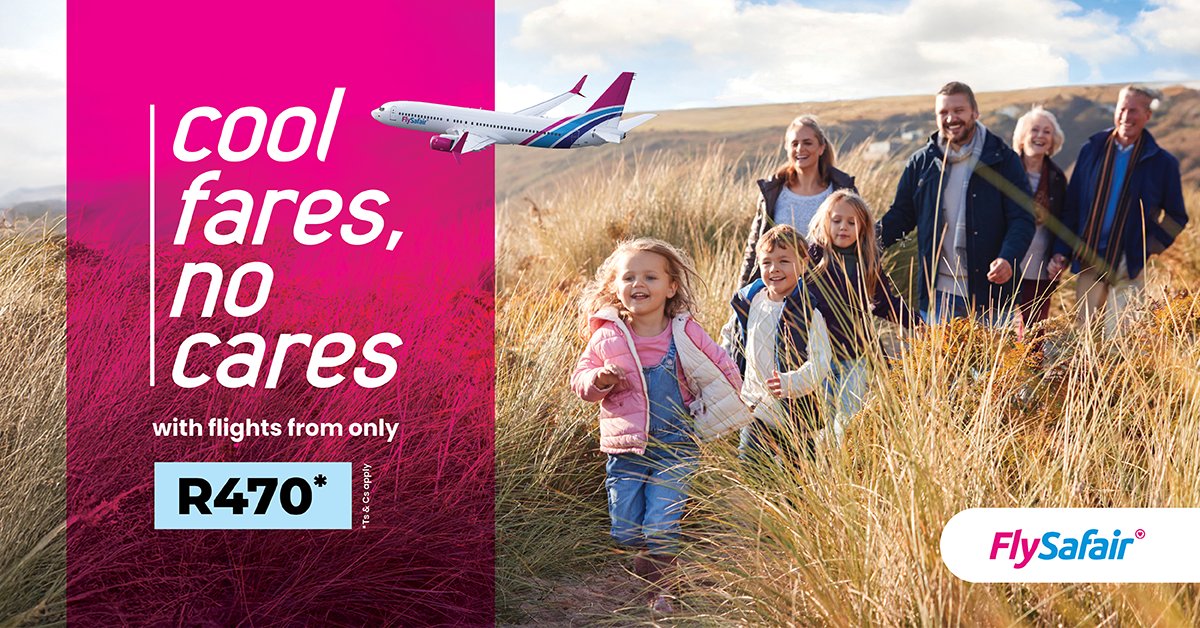 FlySafair's tweet image. Winter doesn’t have to be about hibernating at home. Instead, get out there &amp;amp; make the most of what’s on offer!

Warm up winter with flights from only R470* with Lite, Standard, or Business Class fare options to suit every budget. 

Book at flysafair.co.za

T&apos;s&amp;amp;C&apos;s apply