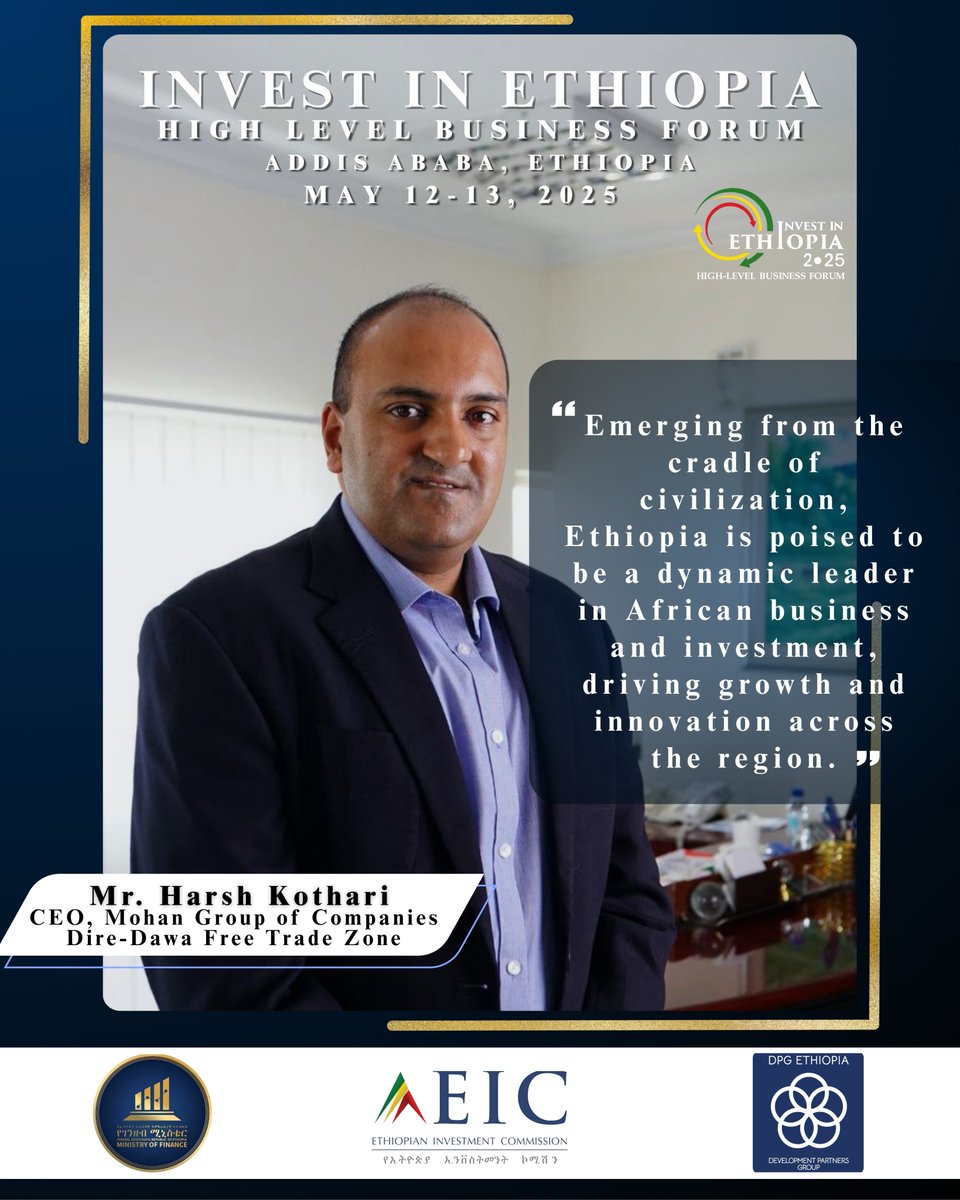 Unleashing Potential, Driving Prosperity, Transforming the Future,
Join Us on May 12 &amp; 13, 2025 
Website link: investethiopia.gov.et/invest-ethiopi…
#investinethiopiahlbf2025 #investinethiopia #HLBF #ethiopia #exceldigitals