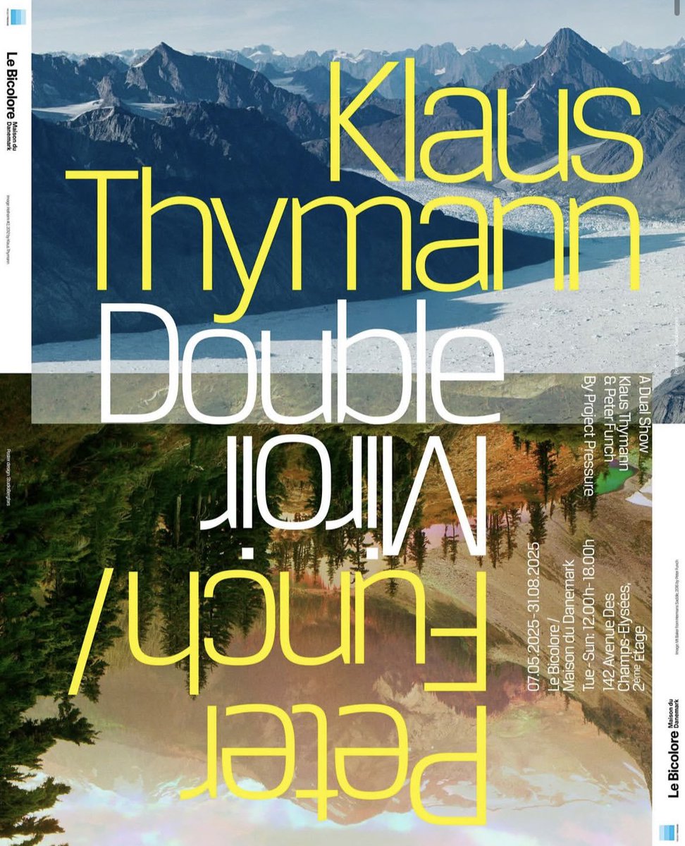 Vernissage de notre nouvelle exposition Double Miroir le 6 mai à 19h au Bicolore - Maison du Danemark 2eme étage. Projection Pressure présente les œuvres de Peter Funch et Klaus Thymann. Recul des glaciers et son lien avec le réchauffement climatique. lebicolore.dk