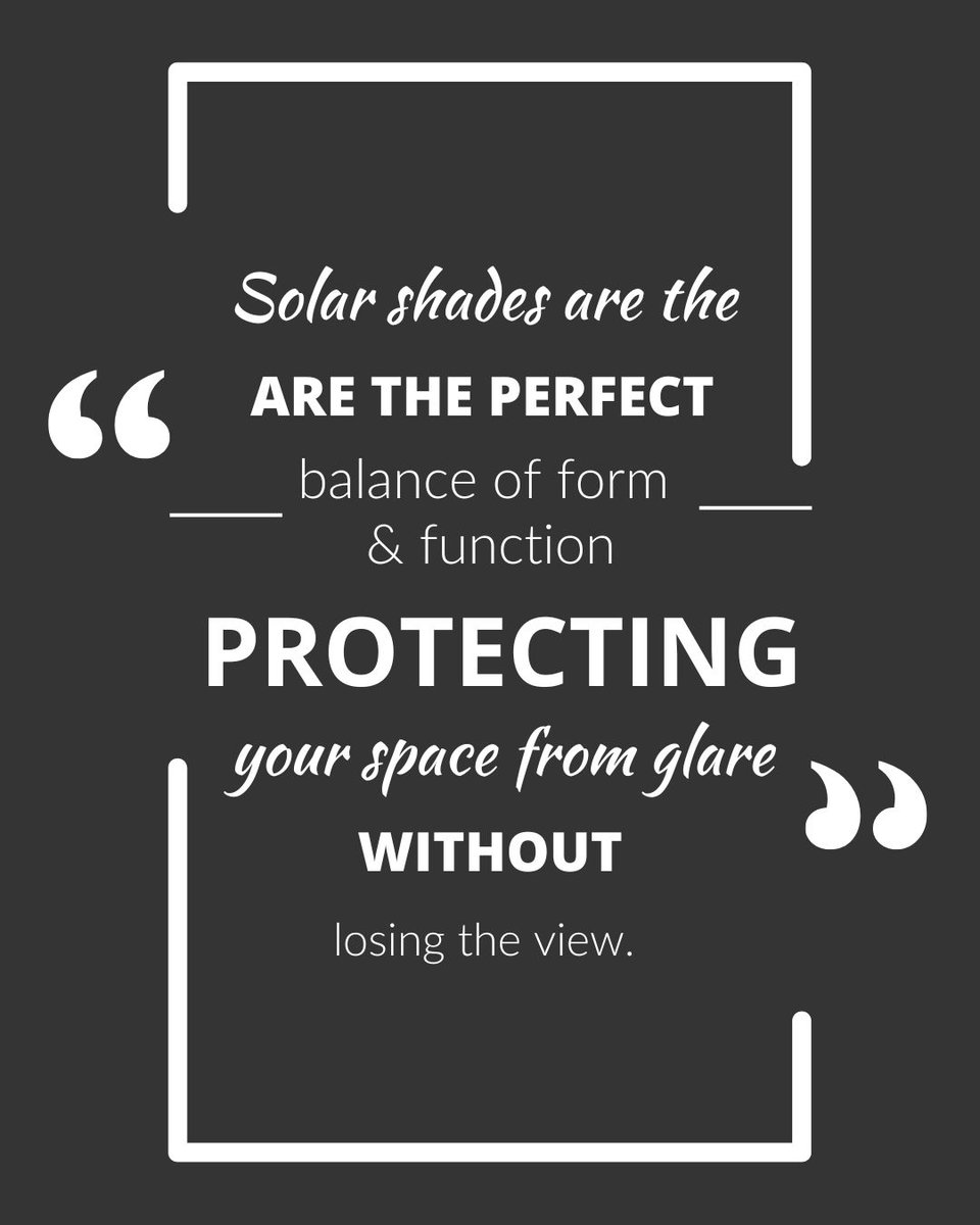 BlindsChalet's tweet image. Design tip: When function meets beauty, you get solar shades. 🌞
Perfect for bright homes with a view you don’t want to block. Still not sure? blindschalet.com/blog/what-are-…

#SolarShadeStyle #FormMeetsFunction #LightFiltering #BlindsChalet #DesignTips #InteriorDesignQuotes