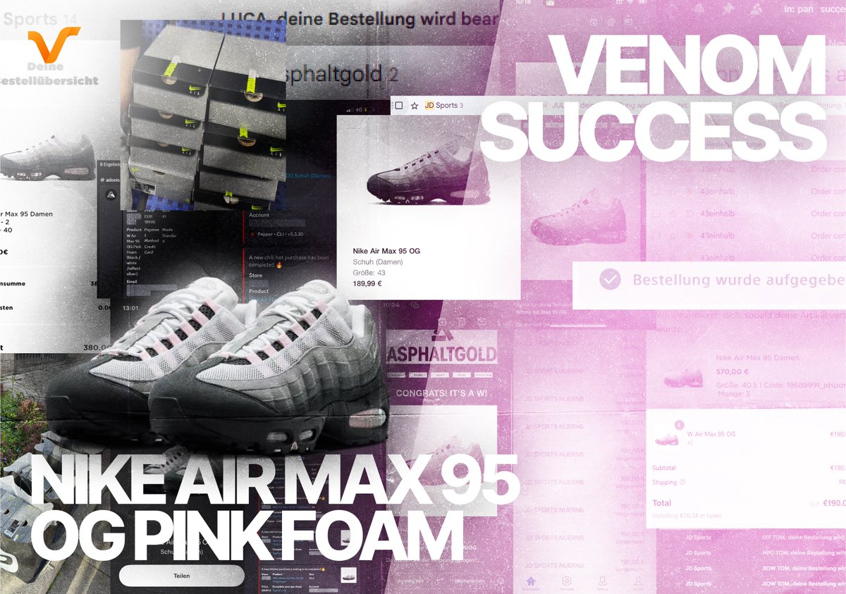 Nike Air Max 95 OG "Pink Foam"

VENOM SUCCESS 🫡