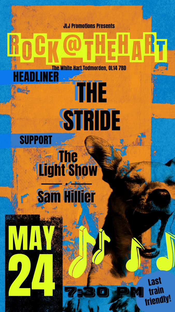 The Light Show (@thelightshow2) on Twitter photo We’re back at it! Our first gig in two years at The White Hart in Todmorden on 24th May. We’ll be supporting <a href="/TheStrideUK/">The Stride</a> alongside Sam Hillier .
First act on at 7:30pm. Would be great to see you there for what will be a great night of live music. We’re back at it! Our first gig in two years at The White Hart in Todmorden on 24th May. We’ll be supporting <a href="/TheStrideUK/">The Stride</a> alongside Sam Hillier .
First act on at 7:30pm. Would be great to see you there for what will be a great night of live music.