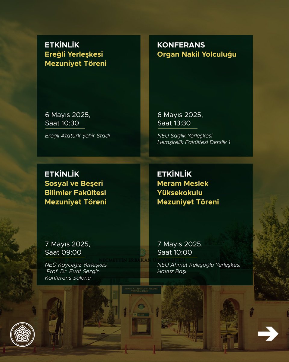 Bu hafta NEÜ’de heyecan verici etkinlikler sizleri bekliyor!

Siz de kendinize katkı sağlayacak bu etkinliklerde yerinizi alın.😉

#NEÜ ❤️