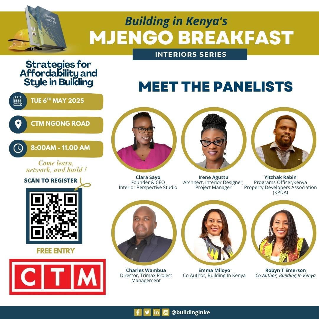 Kenya Property Developers Association (@kpda_ke) on Twitter photo Weâre excited to join our friends at <a href="/buildinginke/">Building in Kenya</a> tomorrow for the #MjengoClinic Breakfast Event!
KPDA will speak on âStrategies for Affordability and Style in Buildingâ a timely topic as we work toward smarter, more accessible & sustainable spaces in Kenyaâs built environment Weâre excited to join our friends at <a href="/buildinginke/">Building in Kenya</a> tomorrow for the #MjengoClinic Breakfast Event!
KPDA will speak on âStrategies for Affordability and Style in Buildingâ a timely topic as we work toward smarter, more accessible & sustainable spaces in Kenyaâs built environment