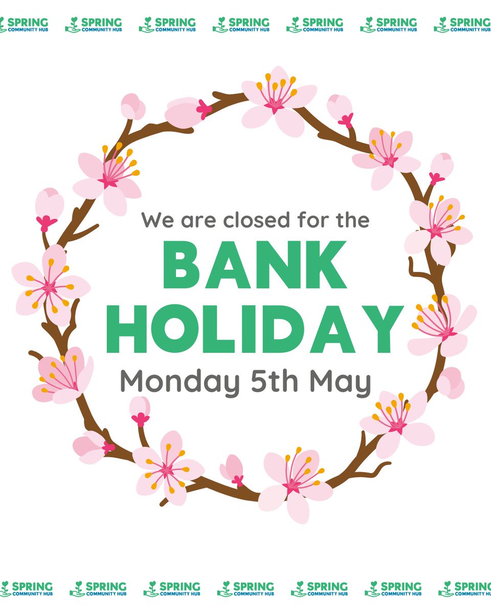Today is a bank holiday and our Hub and Social Supermarket are both closed. We'll be back serving our local community tomorrow!