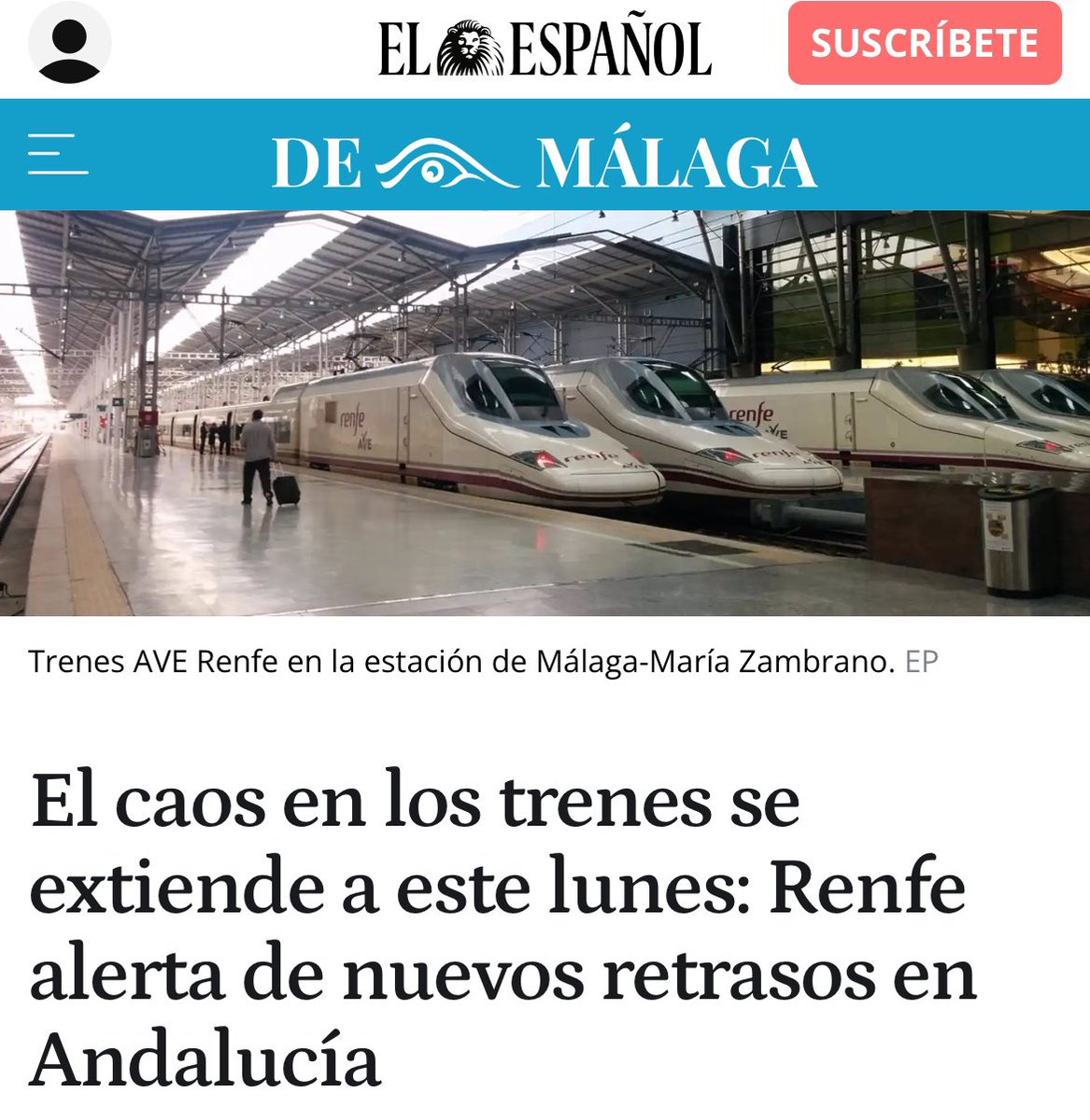 cucagamarra's tweet photo. Si no es la luz, es el cable.

Hace unos años, que el AVE llegase tarde era impensable; hoy es el pan de cada día. Dicen proteger los servicios públicos, pero solo los devalúan.

¿Y cuál es su solución? Que te quedes en casa para no aglomerar Atocha.

España necesita cambio. https://t.co/feFq4gJ5Hq