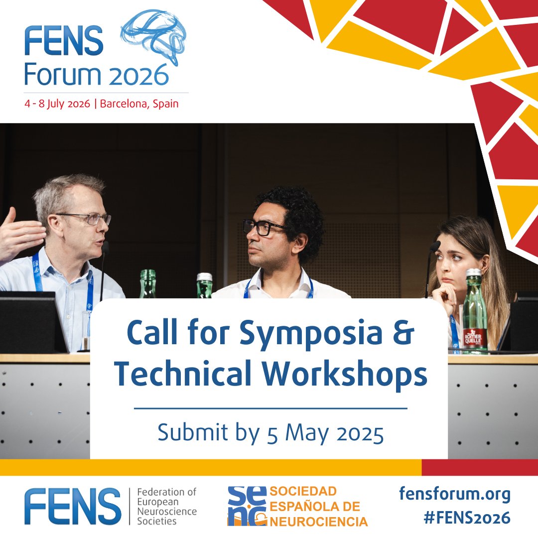🚨Today is your LAST CHANCE to submit Symposia and Technical Workshop proposals for #FENS2026!

Want to be part of this global celebration of #neuroscience and share your ideas with the world? 🌍

Submit your proposal before it’s too late! 👉 loom.ly/lUjRCm8