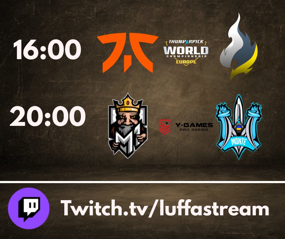 Luffastream (@_luffastream_) on Twitter photo Maturzysto! Jak już napiszesz rozprawkę to zapraszam na prawdziwą sztukę!
16:00- <a href="/thunderpickco/">Thunderpick</a>
<a href="/FNATIC/">FNATIC</a> vs <a href="/PassionuaGG/">PassionUA.gg</a>
20:00‼️‼️‼️ <a href="/YGamesSlovakia/">Y-Games Slovakia</a>
<a href="/M1Gaming_cs2/">M1Gaming_cs2</a> vs MONTE
Serdecznie zapraszam, będzie się działo!
Ps. Po meczu fnatic wpadniemy na jedną mapę do <a href="/sangalgg/">Sangal</a> 🤙 Maturzysto! Jak już napiszesz rozprawkę to zapraszam na prawdziwą sztukę!
16:00- <a href="/thunderpickco/">Thunderpick</a>
<a href="/FNATIC/">FNATIC</a> vs <a href="/PassionuaGG/">PassionUA.gg</a>
20:00‼️‼️‼️ <a href="/YGamesSlovakia/">Y-Games Slovakia</a>
<a href="/M1Gaming_cs2/">M1Gaming_cs2</a> vs MONTE
Serdecznie zapraszam, będzie się działo!
Ps. Po meczu fnatic wpadniemy na jedną mapę do <a href="/sangalgg/">Sangal</a> 🤙