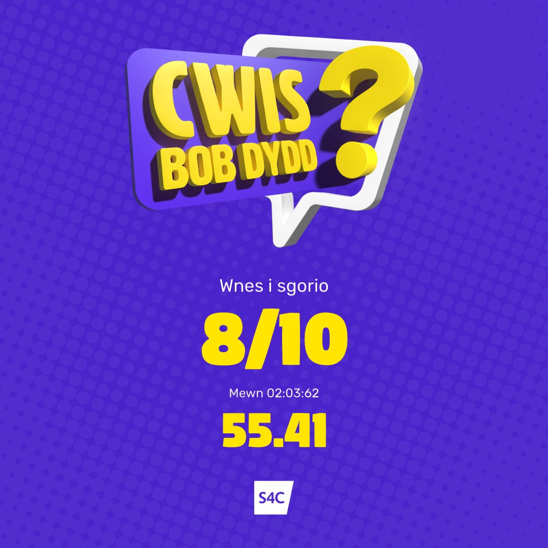 ⁦<a href="/CwisBobDyddS4C/">Cwis Bob Dydd</a>⁩ 8/10 heddiw… #GwylyBanc
