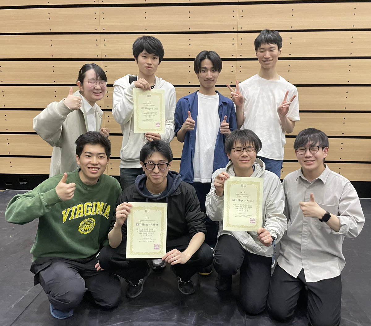 KIT_Happy_Robot's tweet image. 改めまして、
RoboCup Japan Open 2025 atHome Open Platformリーグに出場し、
総合 優勝（1位）
Open Challenge 2位
Kachaka Challenge 2位
という素晴らしい結果をおさめることができました！
応援ありがとうございました！

 #金沢工業大学  #KITHappyRobot #ロボカップ #RCJO2025