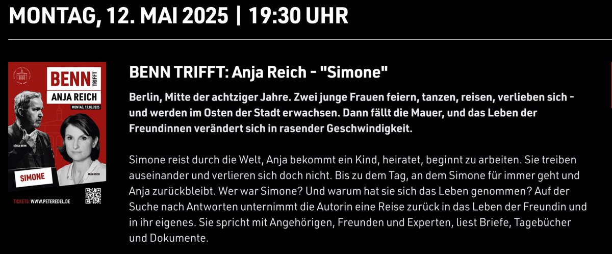Mein nächstes Buchgespräch mit der Journalistin und Buchautorin  Anja Reich.
peteredel.de/benntrifft