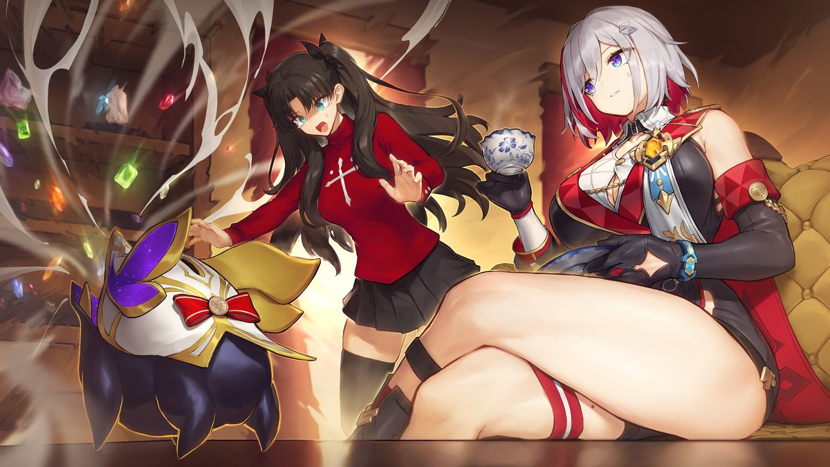 『崩壊：スターレイル』× Fate/stay night [Unlimited Blade Works] コラボ記念にトパーズと凛を描かせていただきました。どんな展開になるんだろう…期待が大きい！
 #崩壊Fate元年 #崩壊スターレイル #スターレイル2ndアニバ #HSR2Year #PR