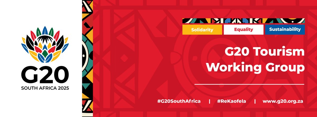 [MEDIA ADVISORY] South Africa to host the second G20 Tourism Working Group Meeting
tinyurl.com/3cyxm844
#G20SouthAfrica #ReKaofela #BetterAfricaBetterWorld #WeDoTourism #G20TourismWorkingGroup #G20TWG #G20 
@20org
@visitKZN
@KZNgov
@TravelTradeSA
<a href="/TBCZA/">TBCSA</a>