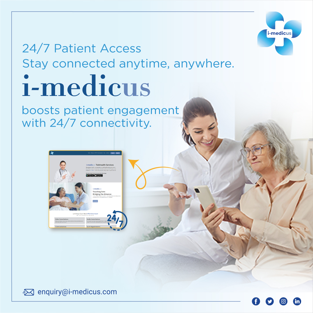 i_medicus's tweet photo. Your care doesn’t stop after hours. With i-medicus, patients stay connected 24/7—anytime, anywhere. Because better access means better outcomes. 💙📱

Visit us: https://t.co/LmxaapaPix

#Telehealth #PatientCare #imedicus #24x7Access #VirtualCare https://t.co/PvT5ZQW265