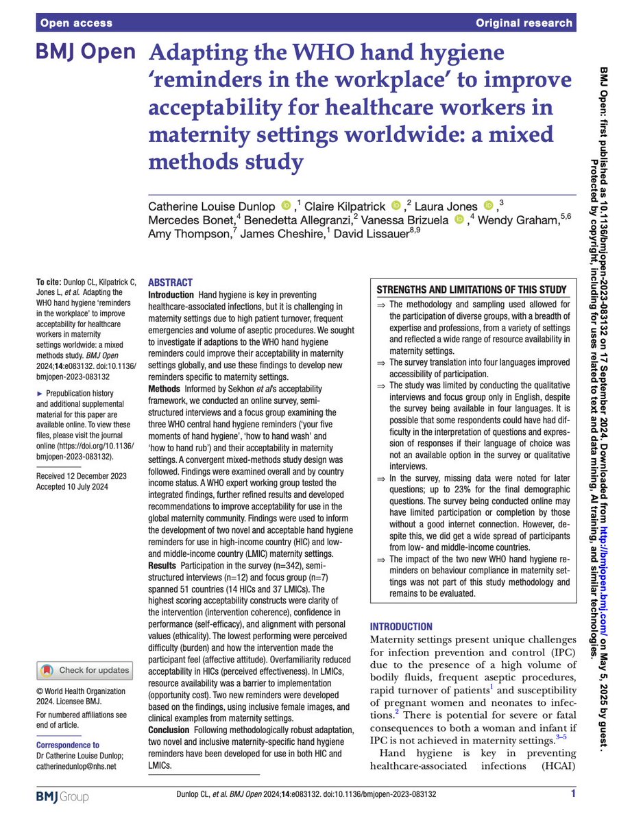 Today is #WorldHandHygieneDay! 👐

Clean hands save lives in maternity care. HRP/WHO research highlights how tailored reminders for hand hygiene in maternity settings can boost compliance and protect women &amp; newborns  from infections.

🔗 Read more: bit.ly/42GmDPr
