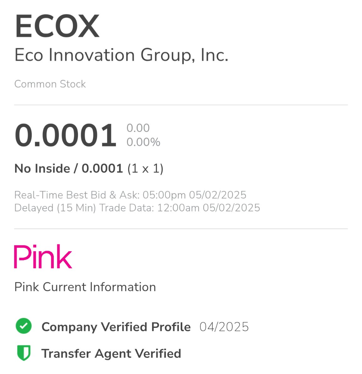$ecox pink current