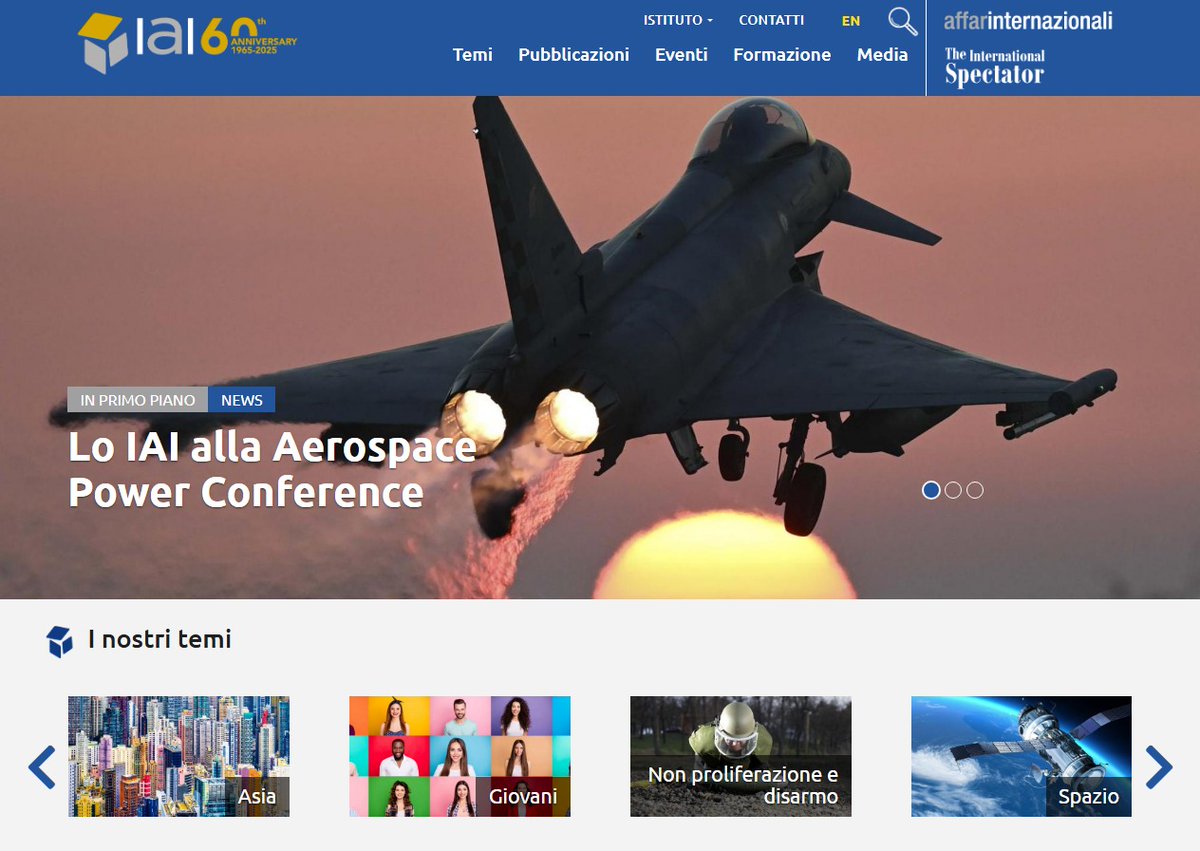 Alessandro Marrone (@alessandro__ma) on Twitter photo Per 2 giorni <a href="/IAIonline/">Istituto Affari Internazionali - IAI</a> terrà uno stand nel salone internazionale alla Nuvola insieme alle imprese del settore, per spiegare le proprie attività e progetti sui temi #difesa #sicurezza e #spazio:
iai.it/it/iai/difesa-…
<a href="/ELTGrp/">ELT Group</a> <a href="/AvioAero/">Avio Aero</a> <a href="/Leonardo_IT/">Leonardo</a> <a href="/MBDAItalia/">MBDA Italia</a> <a href="/And_Mottola/">Andrea Mottola</a> Per 2 giorni <a href="/IAIonline/">Istituto Affari Internazionali - IAI</a> terrà uno stand nel salone internazionale alla Nuvola insieme alle imprese del settore, per spiegare le proprie attività e progetti sui temi #difesa #sicurezza e #spazio:
iai.it/it/iai/difesa-…
<a href="/ELTGrp/">ELT Group</a> <a href="/AvioAero/">Avio Aero</a> <a href="/Leonardo_IT/">Leonardo</a> <a href="/MBDAItalia/">MBDA Italia</a> <a href="/And_Mottola/">Andrea Mottola</a>
