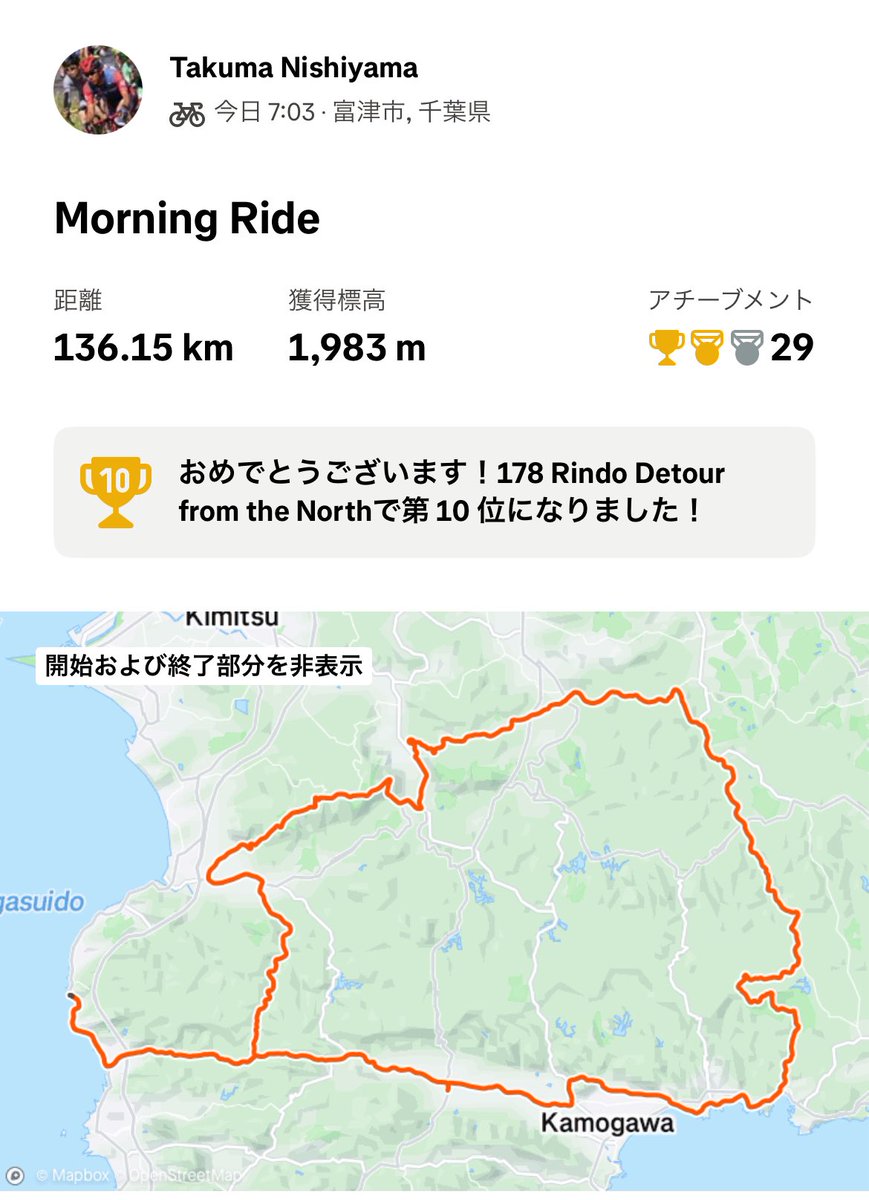 今回のGWは2回100km 1500m↑を達成
#gfACTIVIKE