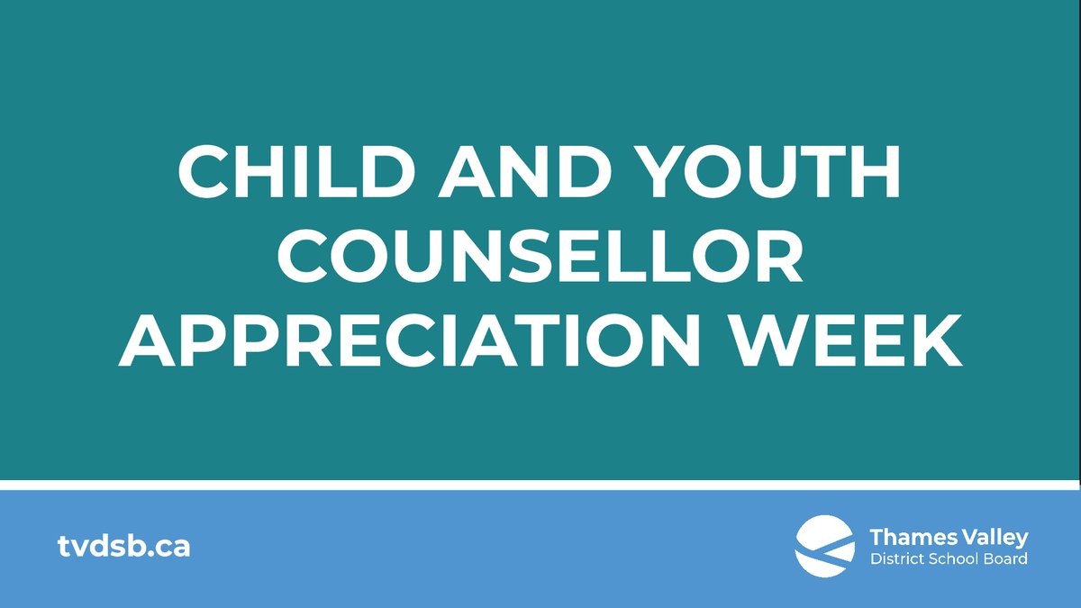 It's Child and Youth Counsellor Appreciation Week! Thank you to all the Educational Assistants and School Support Counsellors who make a difference in the lives of #TVDSB students, every day.