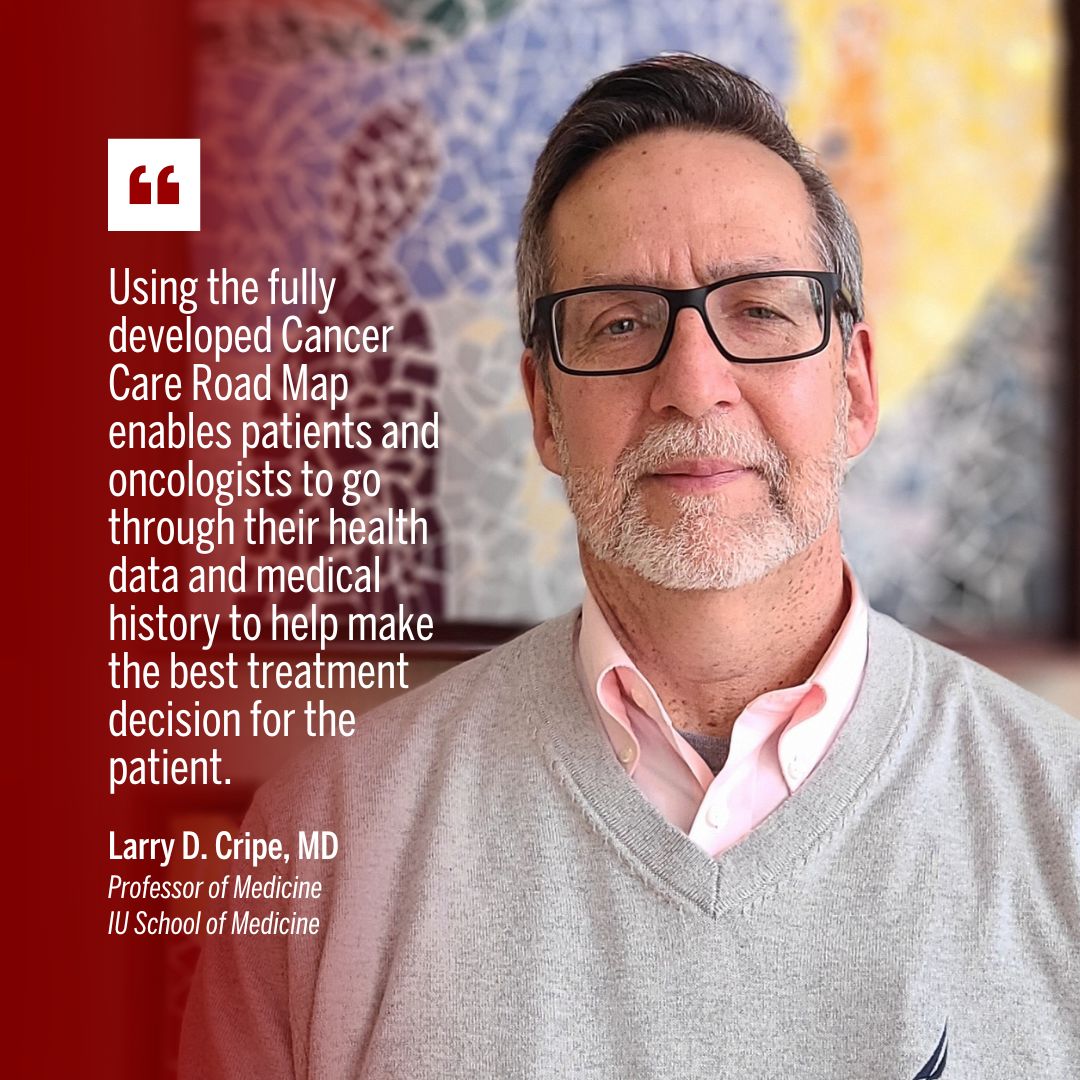 IU Simon Comprehensive Cancer Center (@iucancercenter) on Twitter photo Larry Cripe, MD, a physician-scientist at <a href="/IUCancerCenter/">IU Simon Comprehensive Cancer Center</a> and professor of medicine at <a href="/IUMedSchool/">IU School of Medicine</a>, is building on his experience as an oncologist to design a new tool that can give clinicians and patients a clearer path to the best treatment. Learn more: ow.ly/bpkZ50VCVqk Larry Cripe, MD, a physician-scientist at <a href="/IUCancerCenter/">IU Simon Comprehensive Cancer Center</a> and professor of medicine at <a href="/IUMedSchool/">IU School of Medicine</a>, is building on his experience as an oncologist to design a new tool that can give clinicians and patients a clearer path to the best treatment. Learn more: ow.ly/bpkZ50VCVqk