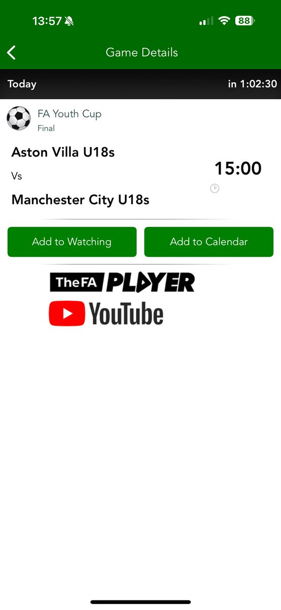 Just_Padz's tweet photo. @AVFCOfficial For everyone wondering where to watch https://t.co/44ZxFziSld