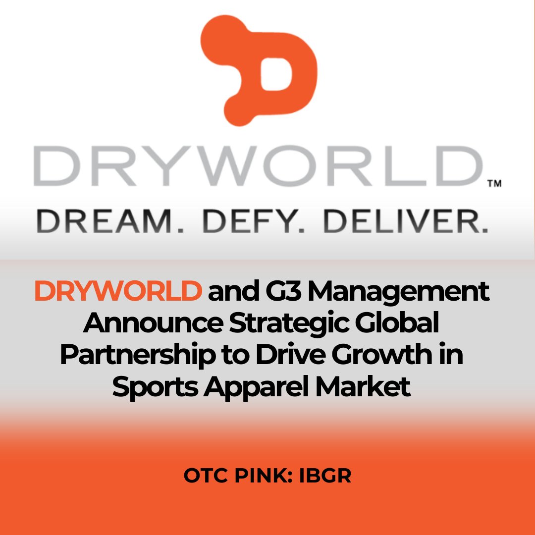 $IBGR DRYWORLD and G3 Management Announce Strategic Global Partnership to Drive Growth in Sports Apparel Market tinyurl.com/ibgrmay05 #PRISMMediaWire