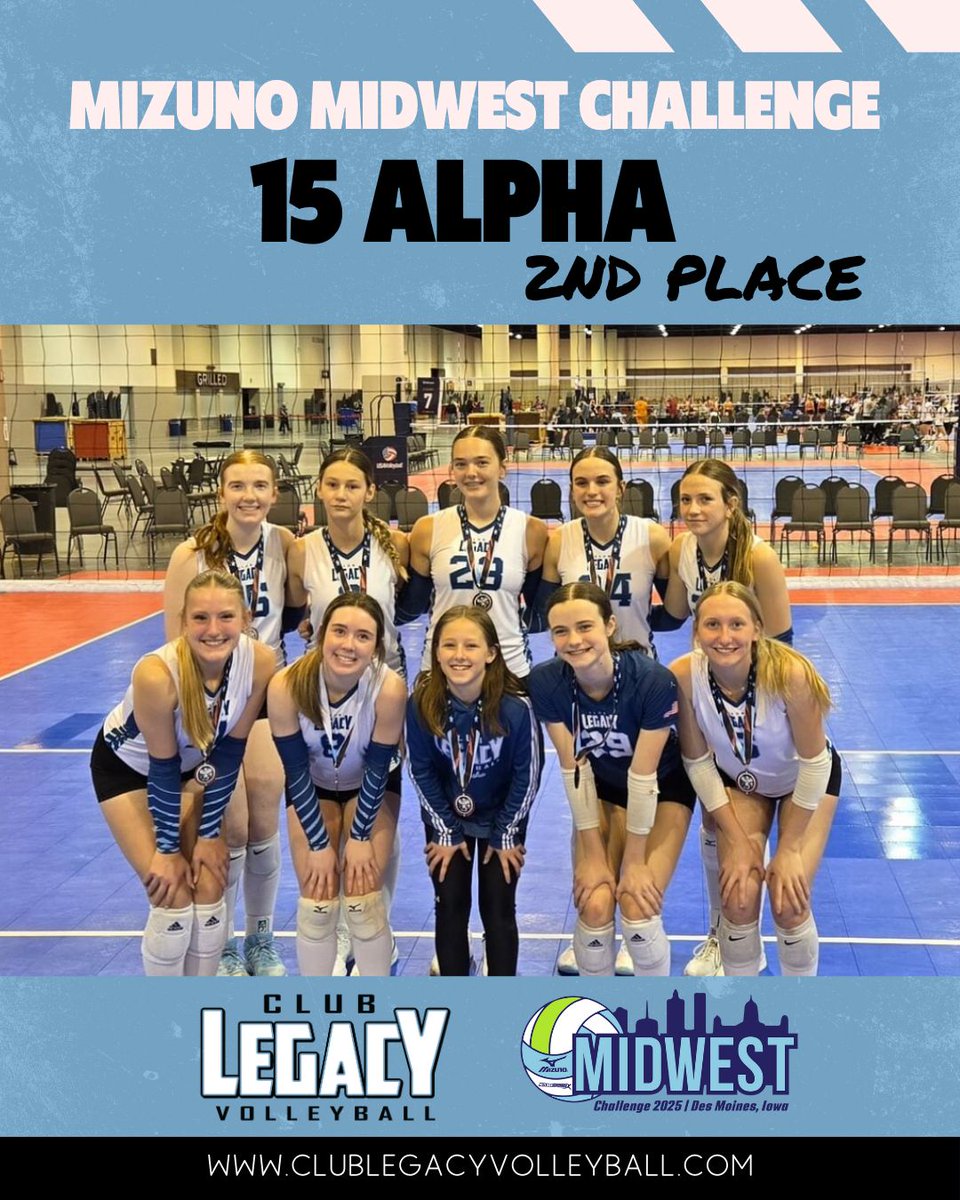 After going undefeated on day one, 15 Alpha fought hard until the end and finished in 2nd place at the Mizuno Midwest Challenge. We are so proud of you! 

Next up is Nationals in 📍 Dallas, Texas for this group!
