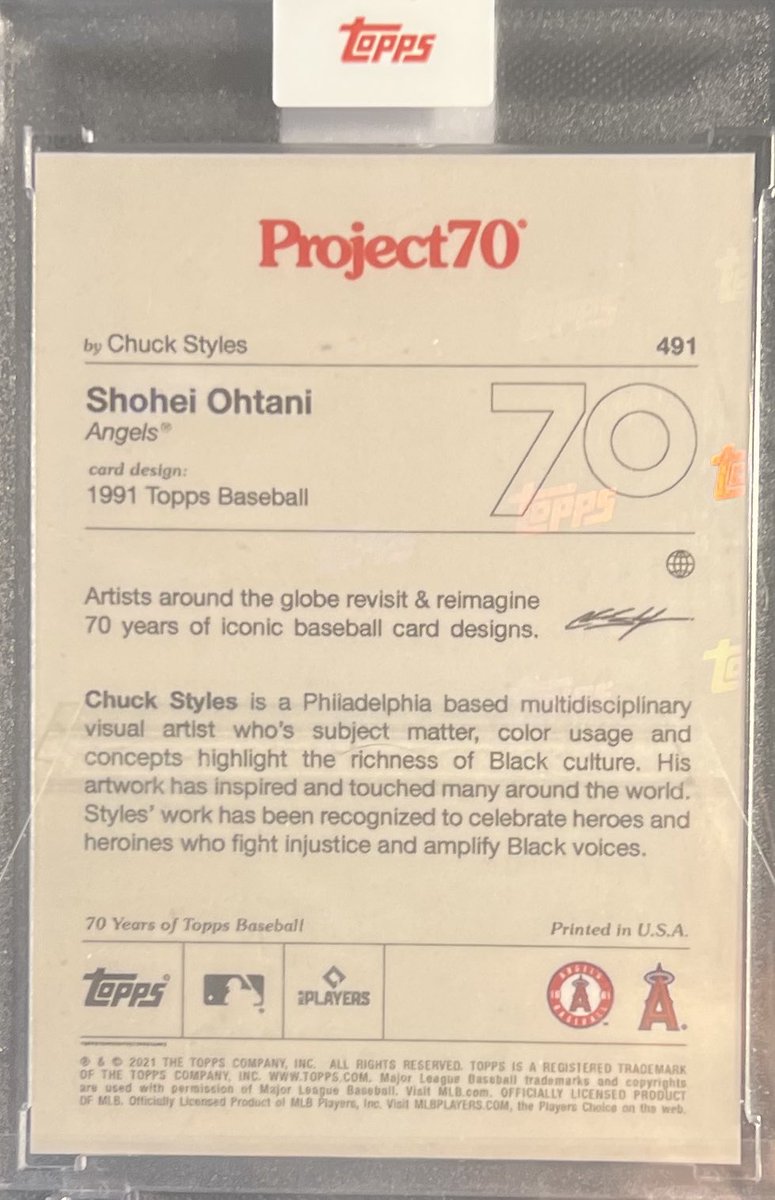 kuu00089225's tweet image. こちらもガンダム大谷君と並んでアニメチックなカードです。
バットを3本持ってボールをボディバックかな？にいれていてちょっと面白いです😺

Card Design 1991
by #ChuckStyles

#大谷翔平
#project70
#TOPPS