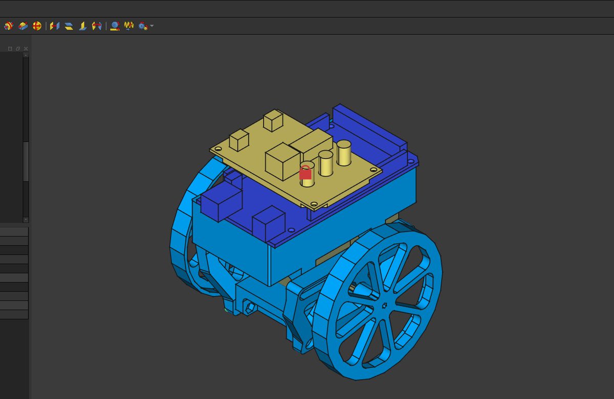 「私が設計してる倒立振子のCAD。 こうしてアセンブリしてみると達成感あっていいね」|ちくでん（お仕事ご依頼受付中）のイラスト