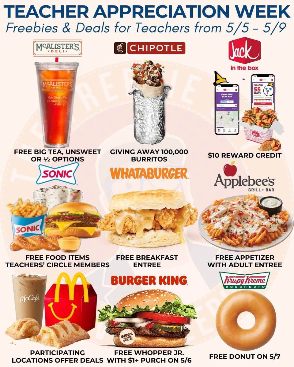 AftSpring's tweet image. Thank you to our teachers! Don’t miss out on your freebies this week! #TeacherAppreciationWeek