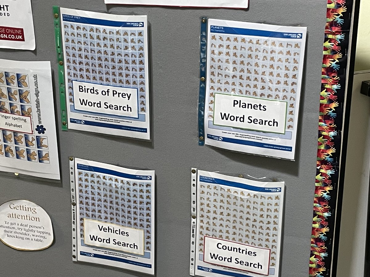 TraffLibraries's tweet image. Did you know that this week is Deaf Awareness Week? At Urmston Library we have BSL resources available all year round. Why not pop in and grab a fingerspelling word search?
 #DeafAwarenessWeek #BSLResources #UrmstonLibrary