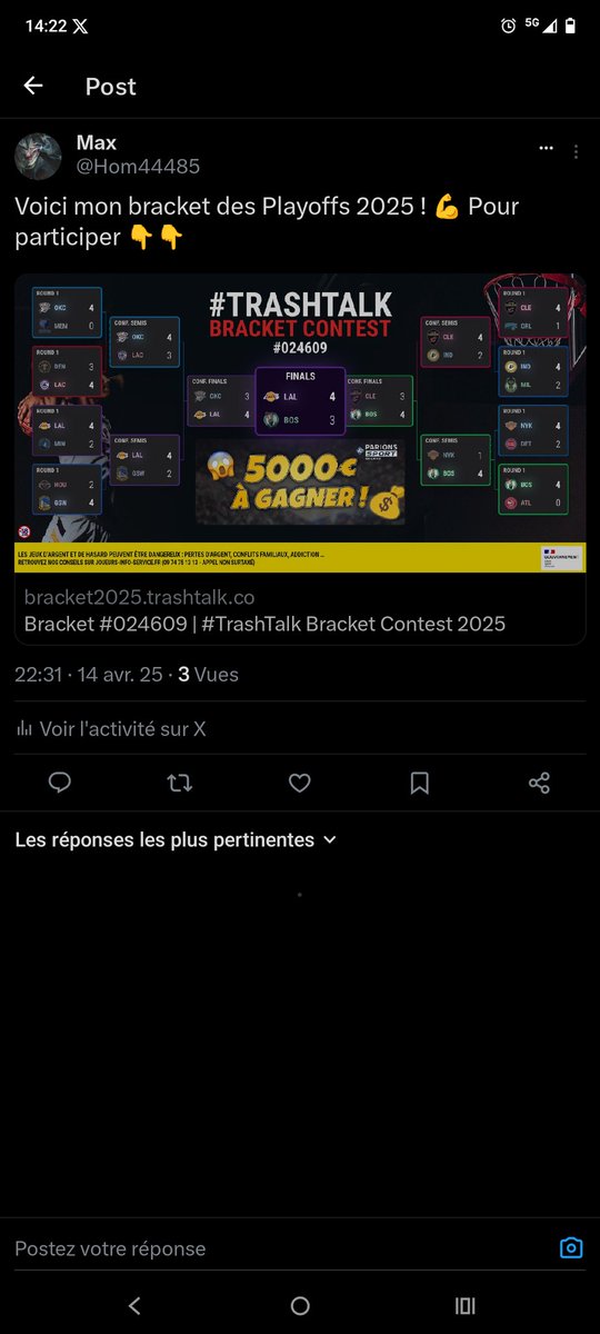 Hom44485's tweet photo. @TrashTalk_fr Si les équipes de L.A. n'avaient pas mis dans la sauce, je serais bieng... https://t.co/CpLNYAVWvF
